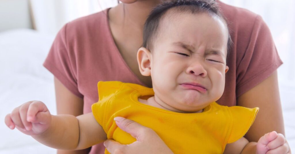 台北行きの機内で息子が泣きだす